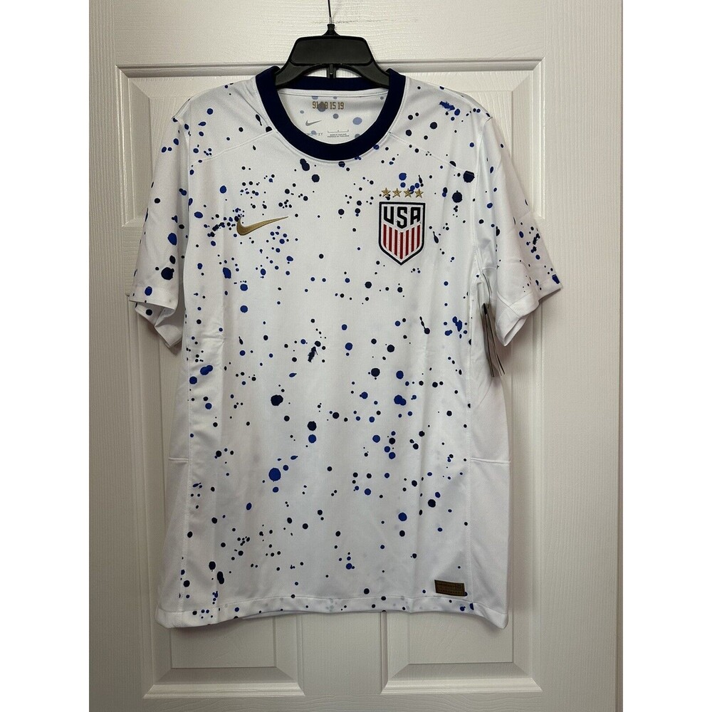 Nike USMNT 2023 Stadium Home Jersey USA White Paint Splatter DR3972-100 Mens L